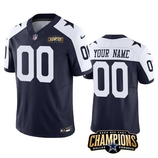 Men Dallas Cowboys Active Player Custom Nay White 2023 F U S E  NFC East Champions Patch Stitched Football Jersey