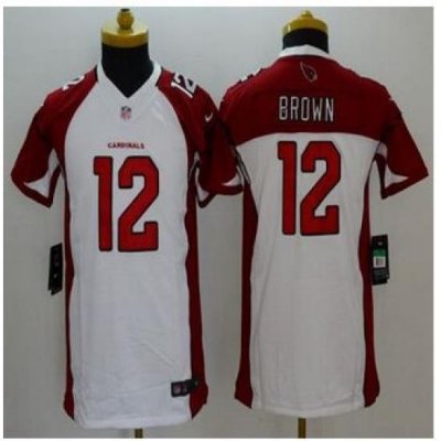 Youth New Cardinals #12 John Brown White Stitched NFL Limited Jersey