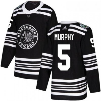 Youth Adidas Chicago Blackhawks 5 Connor Murphy Authentic Black 2019 Winter Classic NHL Jersey