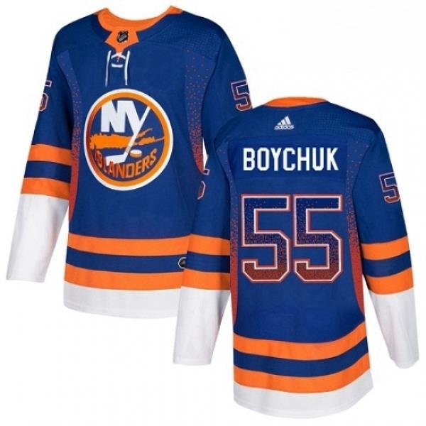 Mens Adidas New York Islanders 55 Johnny Boychuk Authentic Royal Blue Drift Fashion NHL Jersey