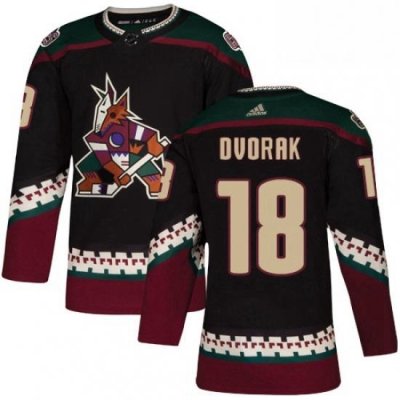 Mens Adidas Arizona Coyotes 18 Christian Dvorak Authentic Black Alternate NHL Jersey