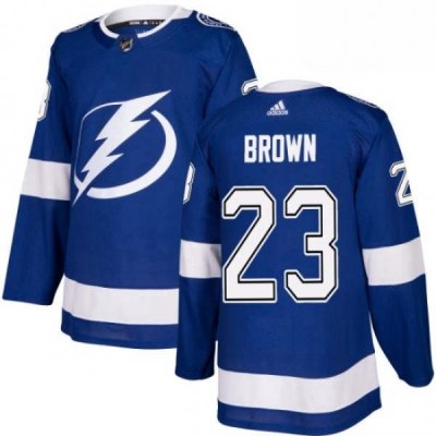 Mens Adidas Tampa Bay Lightning 23 JT Brown Authentic Royal Blue Home NHL Jersey