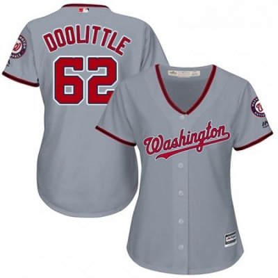 Womens Majestic Washington Nationals 62 Sean Doolittle Replica Grey Road Cool Base MLB Jersey