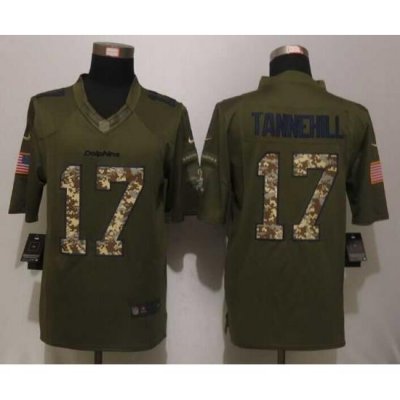 New Nike Miami Dolphins #17 Tannehill Green Salute To Service Limited Jersey