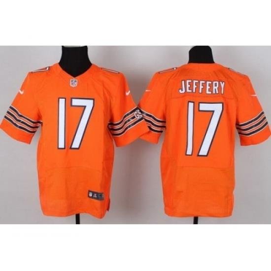 Nike Chicago Bears 17 Alshon Jeffery Orange Elite NFL Jersey