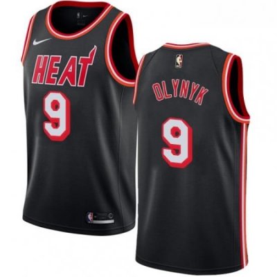 Womens Nike Miami Heat 9 Kelly Olynyk Authentic Black Black Fashion Hardwood Classics NBA Jersey