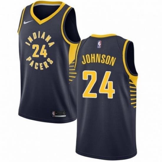 Mens Nike Indiana Pacers 24 Alize Johnson Swingman Navy Blue NBA Jersey Icon Edition