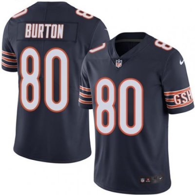 Nike Bears #80 Trey Burton Navy Blue Team Color Men Stitched NFL Vapor Untouchable Limited Jersey