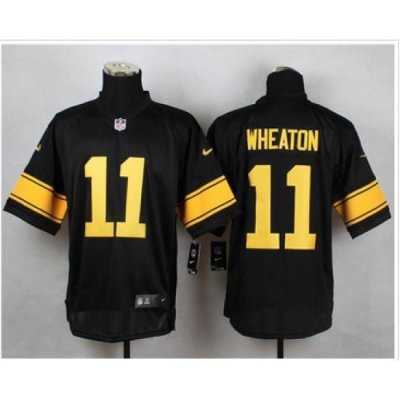 Nike Pittsburgh Steelers #11 Markus Wheaton Black(Gold No.) Mens Stitched NFL Elite Jersey