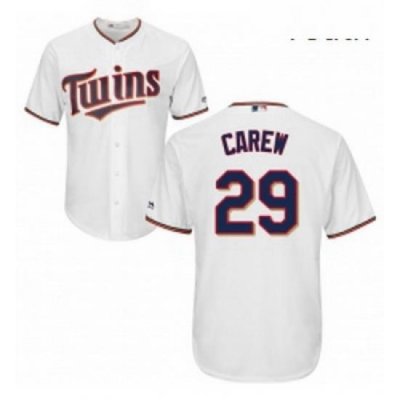 Youth Majestic Minnesota Twins 29 Rod Carew Authentic White Home Cool Base MLB Jersey