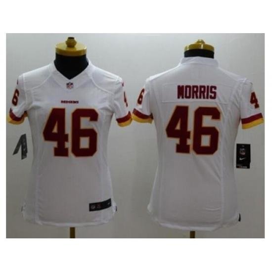 Women's Nike Washington Redskins #46 Alfred Morris White Stitched NFL Limited Jersey