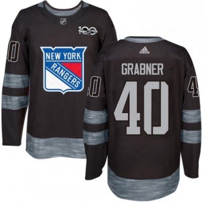 Mens Adidas New York Rangers 40 Michael Grabner Authentic Black 1917 2017 100th Anniversary NHL Jersey