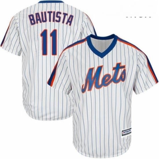 Mens Majestic NeW York Mets 11 Jose Bautista Replica White Alternate Cool Base MLB Jersey