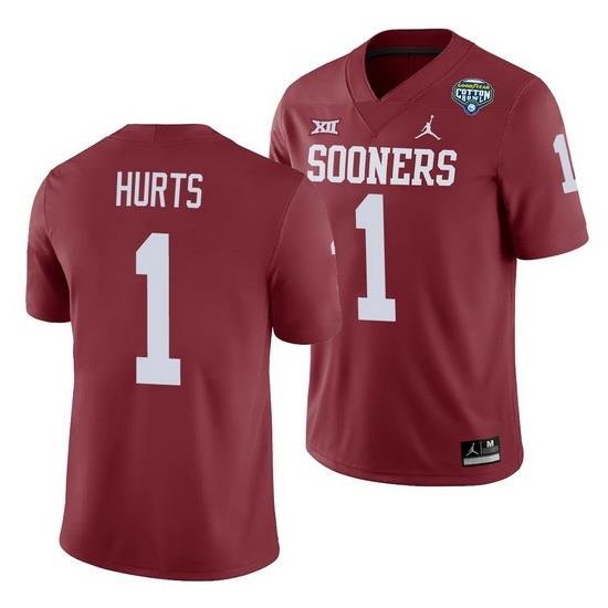 Oklahoma Sooners Jalen Hurts Crimson 2020 Cotton Bowl Men'S Jersey