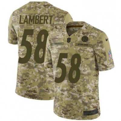 Mens Nike Pittsburgh Steelers 58 Jack Lambert Limited Camo 2018 Salute to Service NFL Jersey