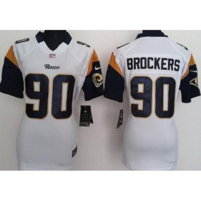 Women Nike St. Louis Rams #90 Brockers White Nike NFL Jersey