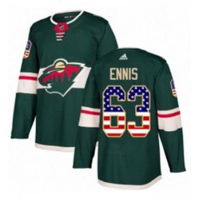 Youth Adidas Minnesota Wild 63 Tyler Ennis Authentic Green USA Flag Fashion NHL Jersey