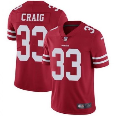 Men NFL 49ers 33 Roger Craig Red Vapor Untouchable Limited Jersey