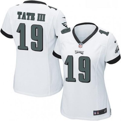 Womens Nike Philadelphia Eagles 19 Golden Tate III Game White NFL Jersey