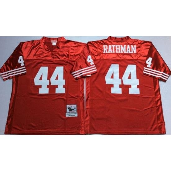 Men San Francisco 49ers 44 Tom Rathman Red M&N Throwback Jersey