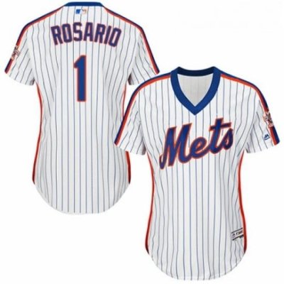 Womens Majestic New York Mets 1 Amed Rosario Authentic White Alternate Cool Base MLB Jersey