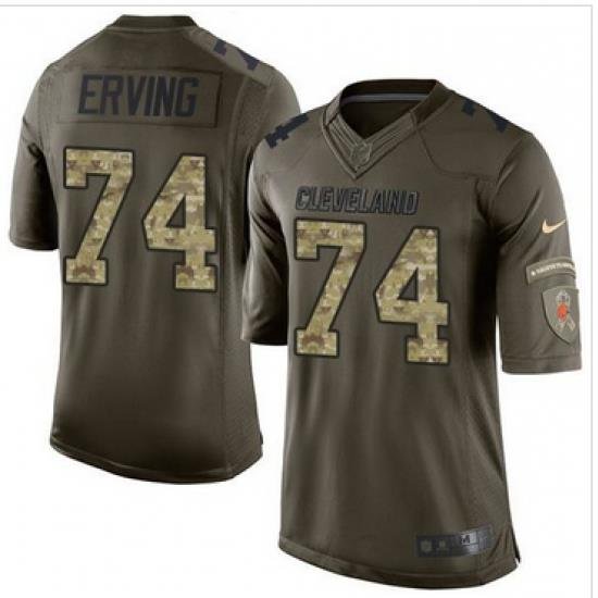 Nike Cleveland Browns #74 Cameron Erving Green Men 27s Stitched NFL Limited Salute to Service Jersey