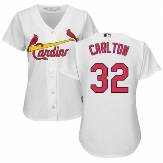 Womens Majestic St Louis Cardinals 32 Steve Carlton Authentic White Home Cool Base MLB Jersey