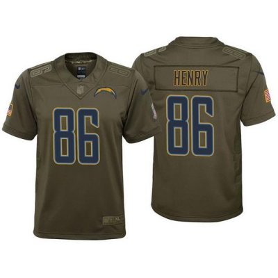 youth chargers hunter henry olive 2017 salute to service jersey