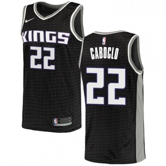 Mens Nike Sacramento Kings 22 Bruno Caboclo Swingman Black NBA Jersey Statement Edition