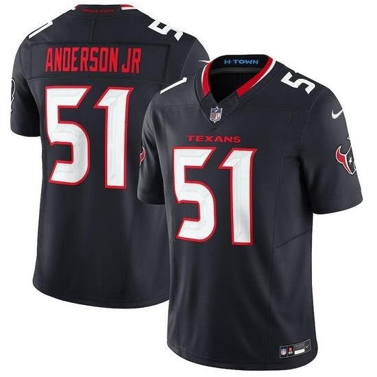 Men Houston Texans 51 Will Anderson Jr  Navy 2024 Vapor F U S E  Limited Stitched Jersey