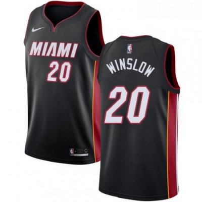 Youth Nike Miami Heat 20 Justise Winslow Swingman Black Road NBA Jersey Icon Edition