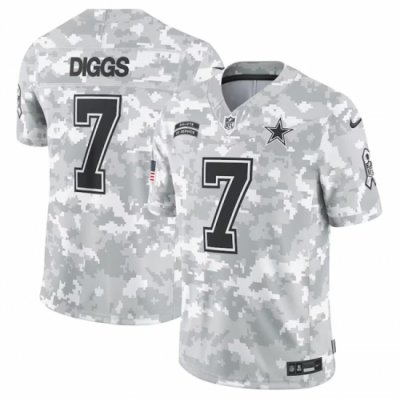 Men Dallas Cowboys 7 Trevon Diggs 2024 Arctic Camo Salute To Service Limited Stitched Football Jersey