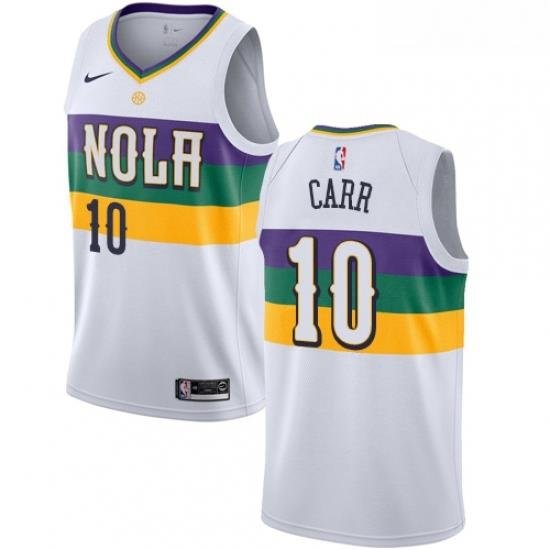 Youth Nike New Orleans Pelicans 10 Tony Carr Swingman White NBA Jersey City Edition