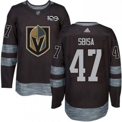 Mens Adidas Vegas Golden Knights 47 Luca Sbisa Authentic Black 1917 2017 100th Anniversary NHL Jersey