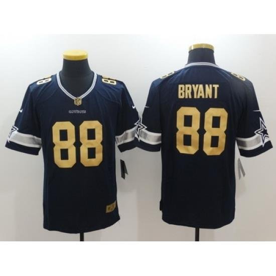 Nike Cowboys 88 Dez Bryant Navy Gold Limited Jersey