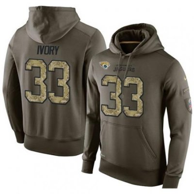 NFL Nike Jacksonville Jaguars 33 Chris Ivory Green Salute To Service Mens Pullover Hoodie