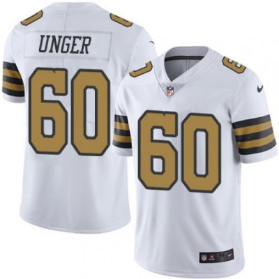 Youth Nike Saints 60 Max Unger White Stitched NFL Limited Rush Jersey