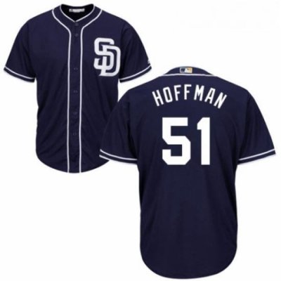 Youth Majestic San Diego Padres 51 Trevor Hoffman Authentic Navy Blue Alternate 1 Cool Base MLB Jersey