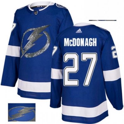 Mens Adidas Tampa Bay Lightning 27 Ryan McDonagh Authentic Royal Blue Fashion Gold NHL Jerse