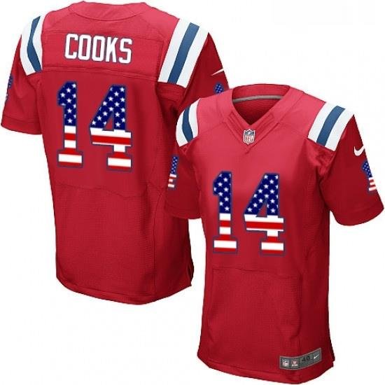 Mens Nike New England Patriots 14 Brandin Cooks Elite Red Alternate USA Flag Fashion NFL Jersey