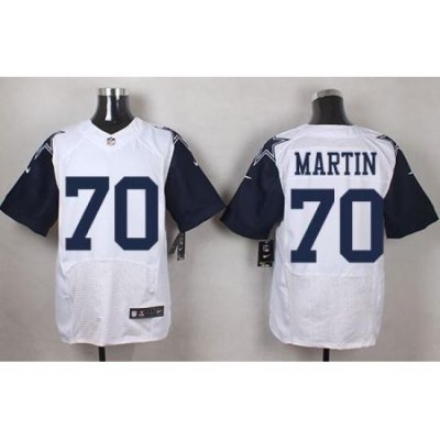 Nike Cowboys #70 Zack Martin White Mens Stitched NFL Elite Rush Jerseys