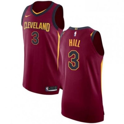 Youth Nike Cleveland Cavaliers 3 George Hill Authentic Maroon NBA Jersey Icon Edition