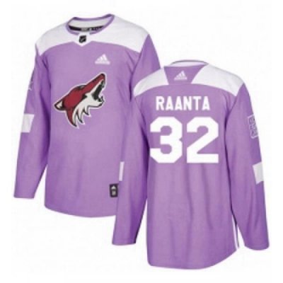 Youth Adidas Arizona Coyotes 32 Antti Raanta Authentic Purple Fights Cancer Practice NHL Jersey