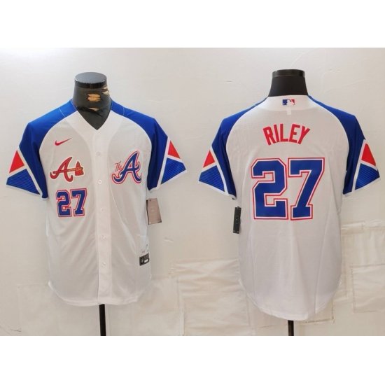 MLB Braves 27 Riley White City Connect Nike Cool Base Men Jersey 7