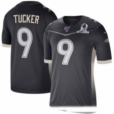 Baltimore Ravens 9 Justin Tucker Nike 2020 AFC Pro BoWl Game Jersey Anthracite