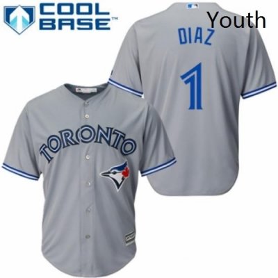 Youth Majestic Toronto Blue Jays 1 Aledmys Diaz Authentic Grey Road MLB Jersey