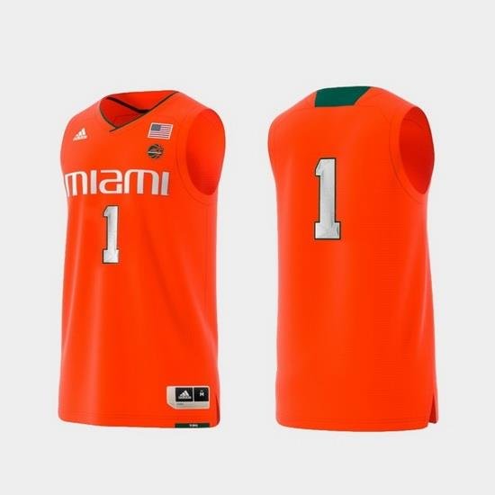 Men Miami Hurricanes Orange Basketball Swingman Adidas Replica Jersey