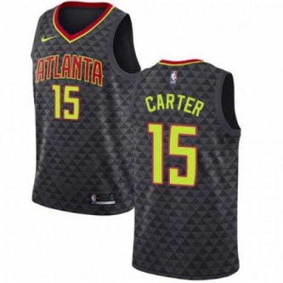 Mens Nike Atlanta Hawks 15 Vince Carter Swingman Black NBA Jersey Icon Edition