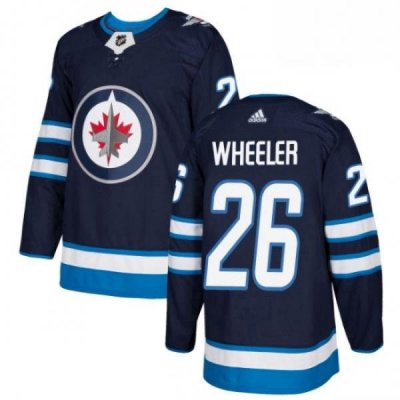 Youth Adidas Winnipeg Jets 26 Blake Wheeler Premier Navy Blue Home NHL Jersey