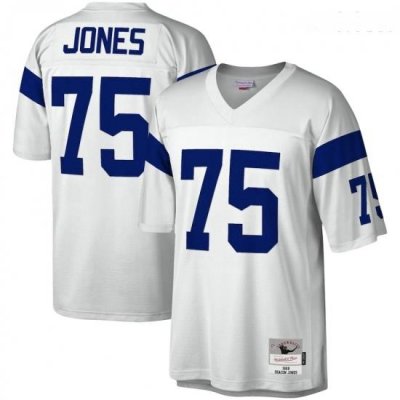 Men Los Angeles Rams #75 Deacon Jones Mitchell & Ness White Legacy Replica Jersey